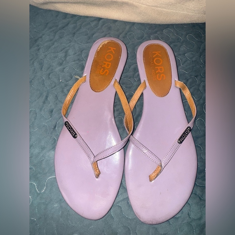 Michael Kors Lavender and Tan Sandals